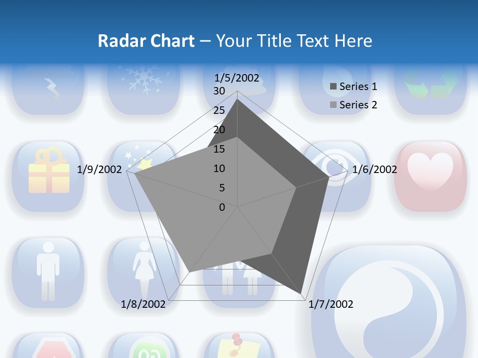 A Bunch Of Blue Buttons With A White Background PowerPoint Template