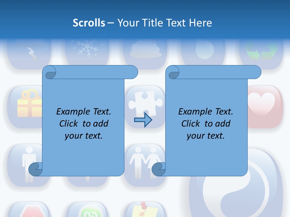 A Bunch Of Blue Buttons With A White Background PowerPoint Template