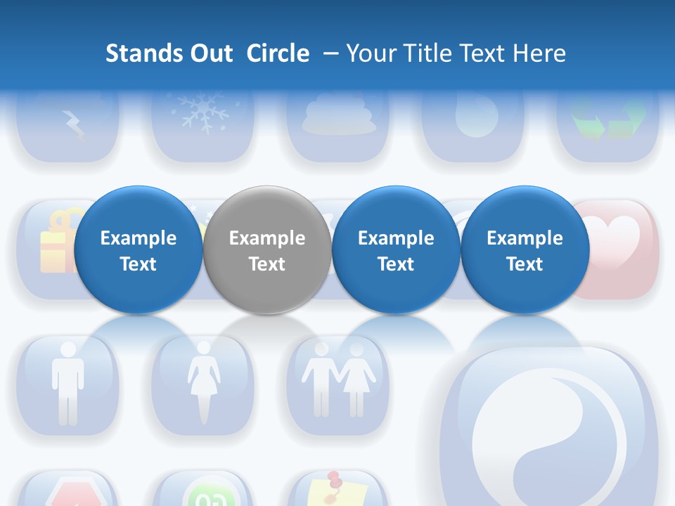 A Bunch Of Blue Buttons With A White Background PowerPoint Template