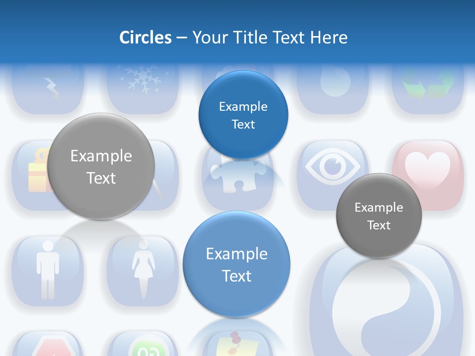 A Bunch Of Blue Buttons With A White Background PowerPoint Template