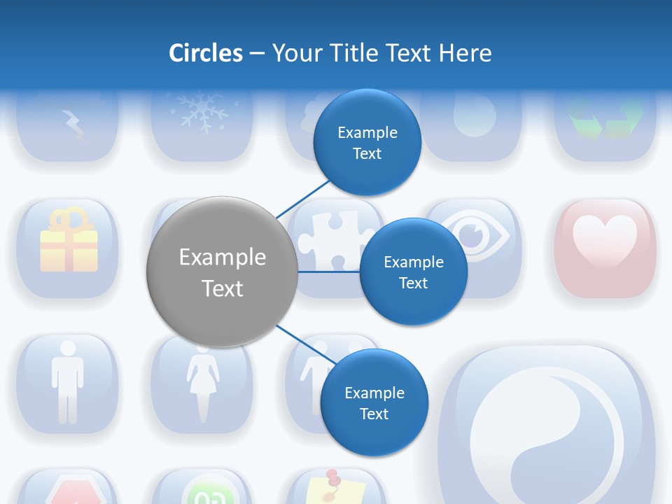 A Bunch Of Blue Buttons With A White Background PowerPoint Template