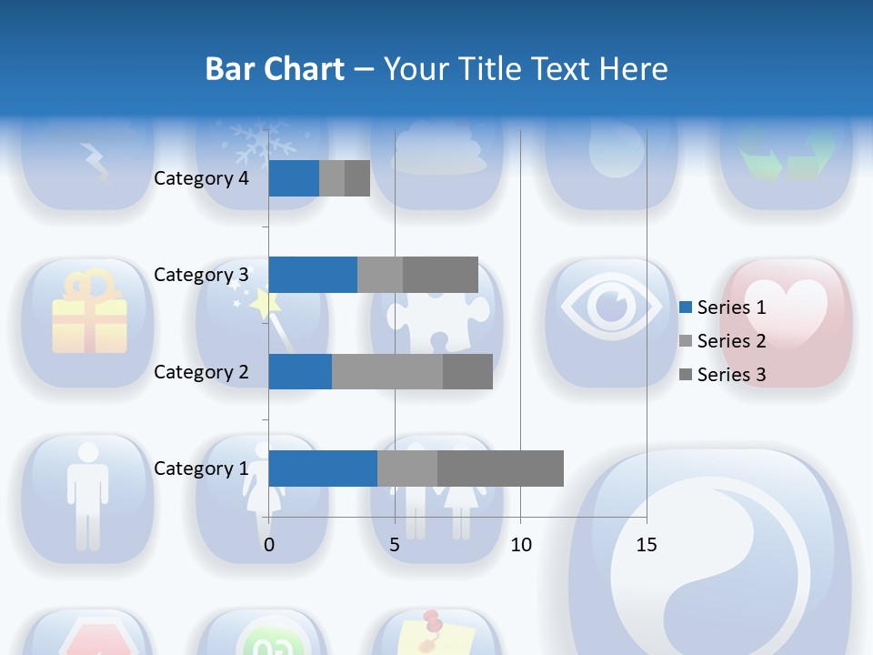 A Bunch Of Blue Buttons With A White Background PowerPoint Template