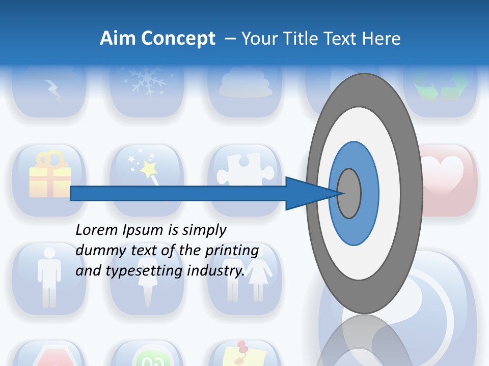 A Bunch Of Blue Buttons With A White Background PowerPoint Template