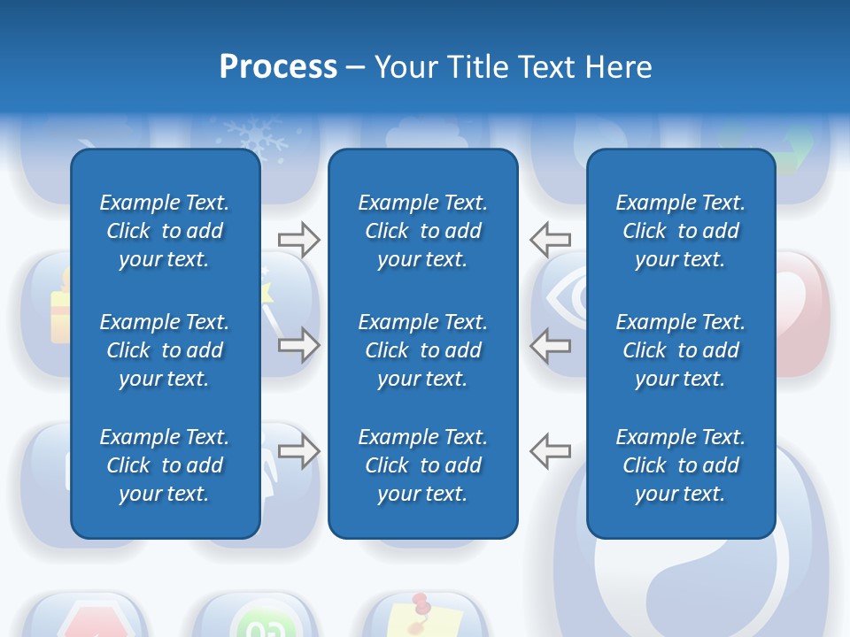 A Bunch Of Blue Buttons With A White Background PowerPoint Template