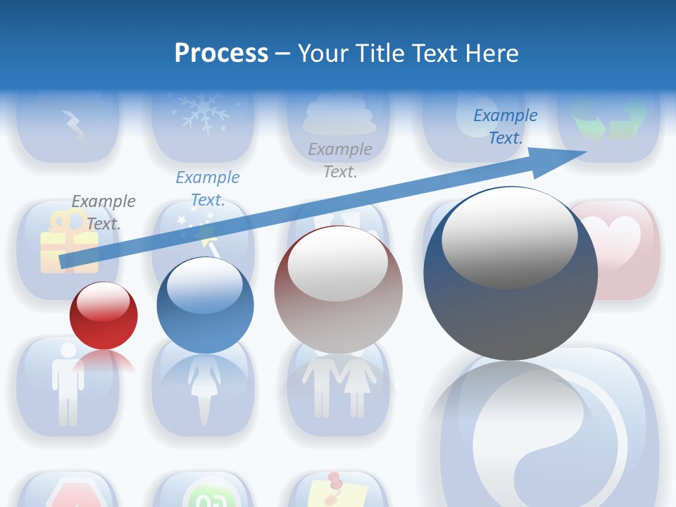 A Bunch Of Blue Buttons With A White Background PowerPoint Template