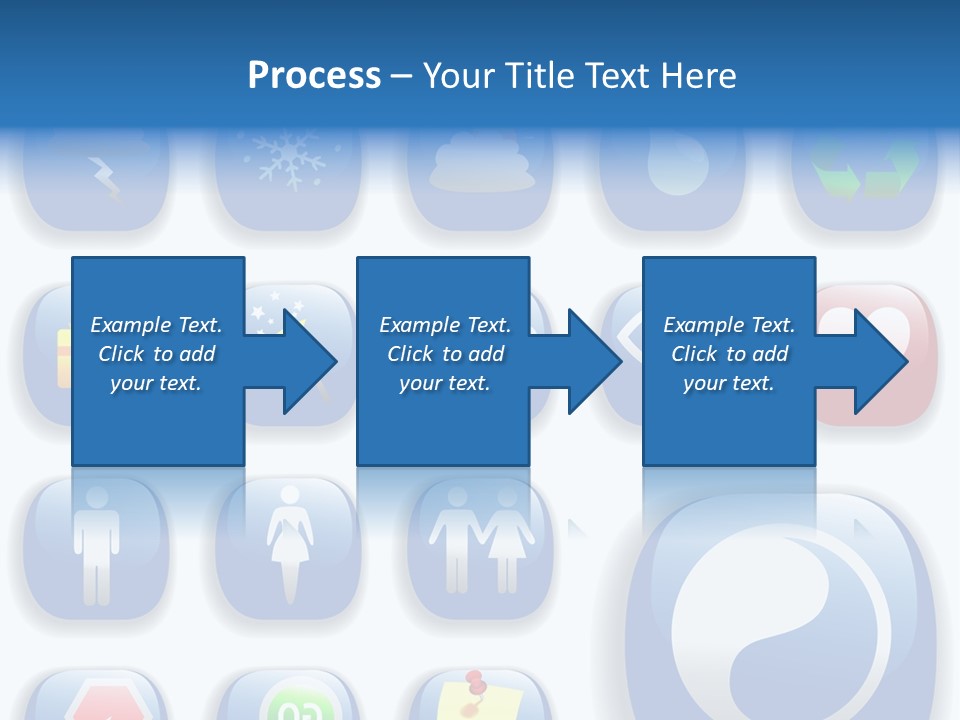 A Bunch Of Blue Buttons With A White Background PowerPoint Template