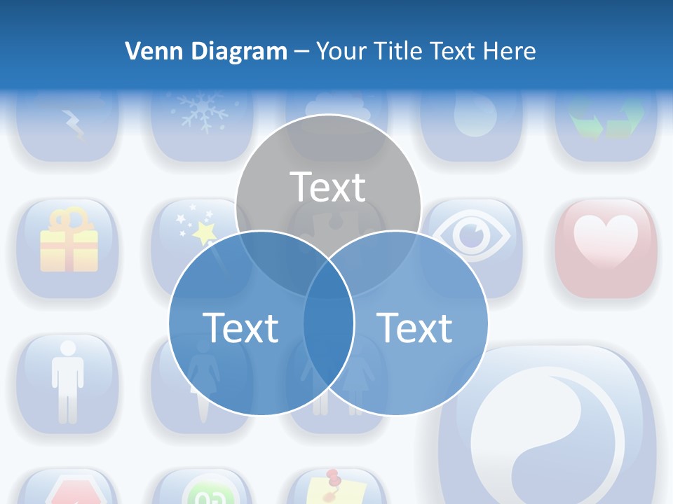 A Bunch Of Blue Buttons With A White Background PowerPoint Template