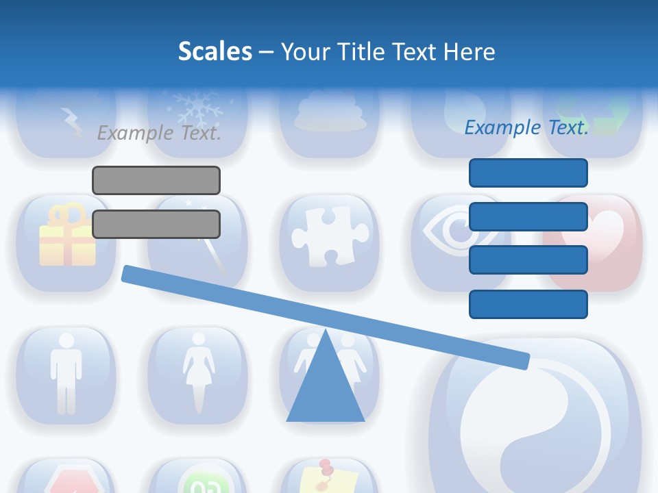 A Bunch Of Blue Buttons With A White Background PowerPoint Template