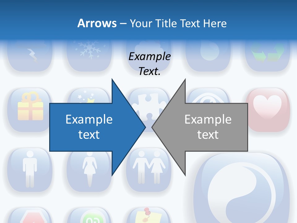 A Bunch Of Blue Buttons With A White Background PowerPoint Template