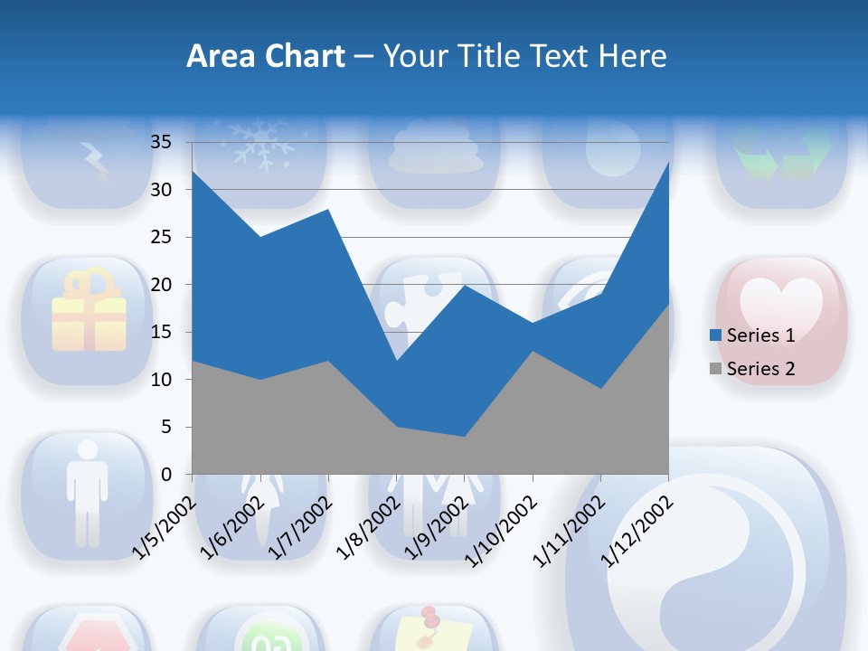 A Bunch Of Blue Buttons With A White Background PowerPoint Template