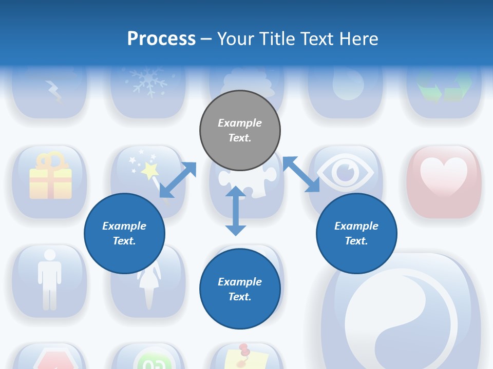 A Bunch Of Blue Buttons With A White Background PowerPoint Template