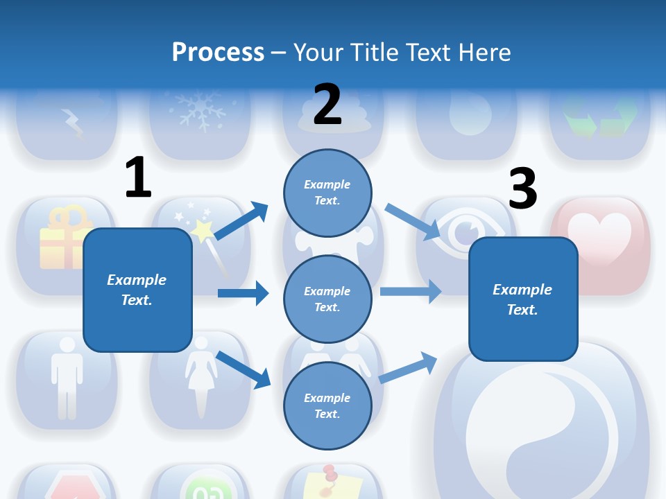 A Bunch Of Blue Buttons With A White Background PowerPoint Template