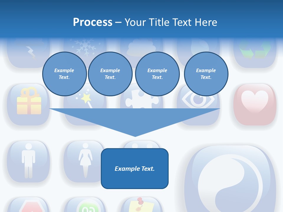 A Bunch Of Blue Buttons With A White Background PowerPoint Template