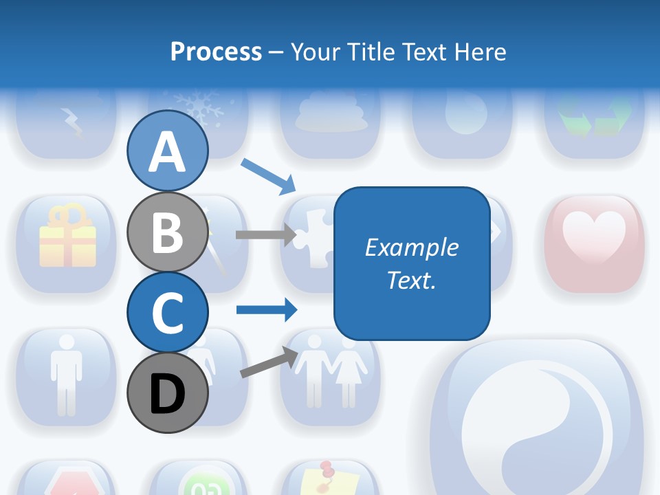 A Bunch Of Blue Buttons With A White Background PowerPoint Template