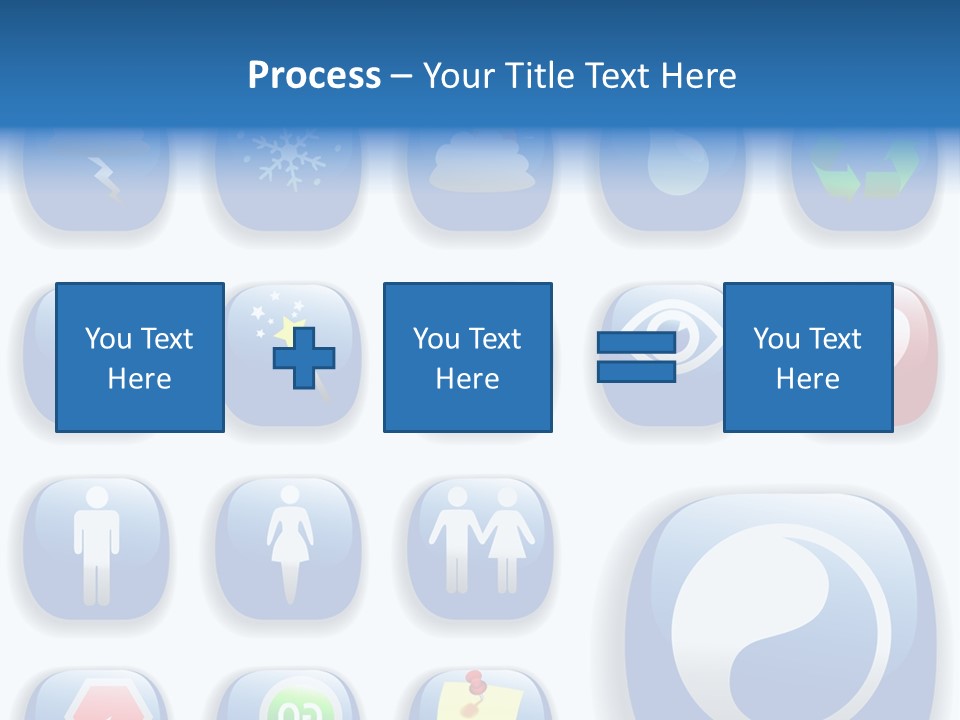 A Bunch Of Blue Buttons With A White Background PowerPoint Template