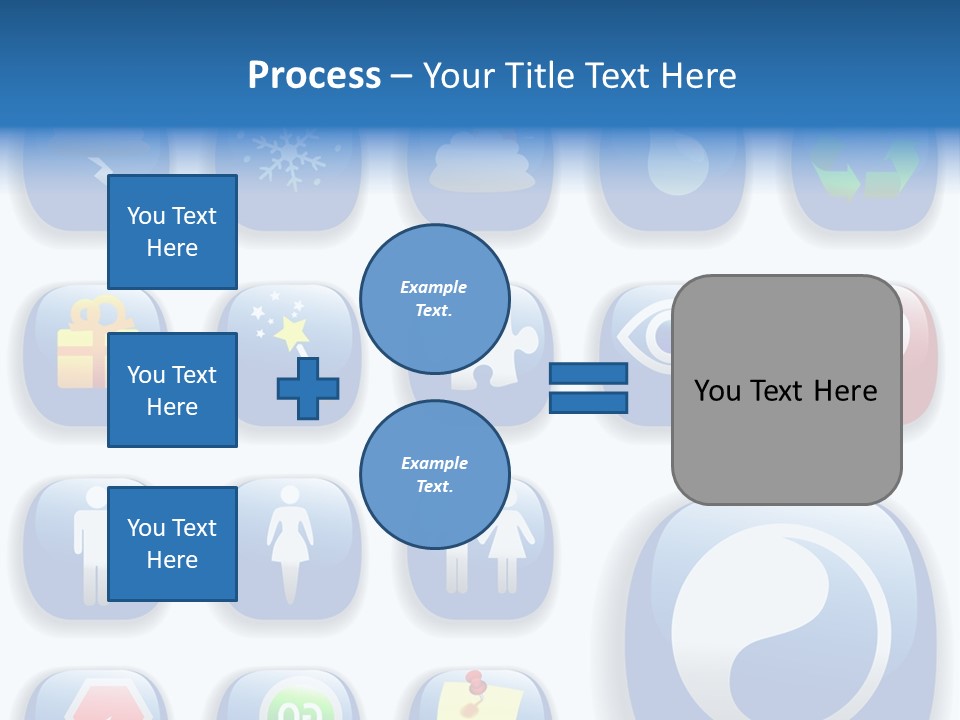 A Bunch Of Blue Buttons With A White Background PowerPoint Template