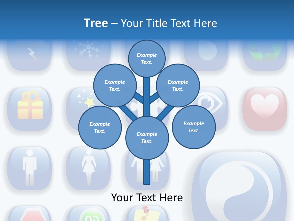 A Bunch Of Blue Buttons With A White Background PowerPoint Template