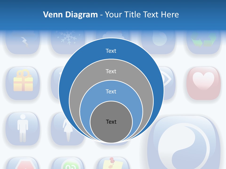 A Bunch Of Blue Buttons With A White Background PowerPoint Template