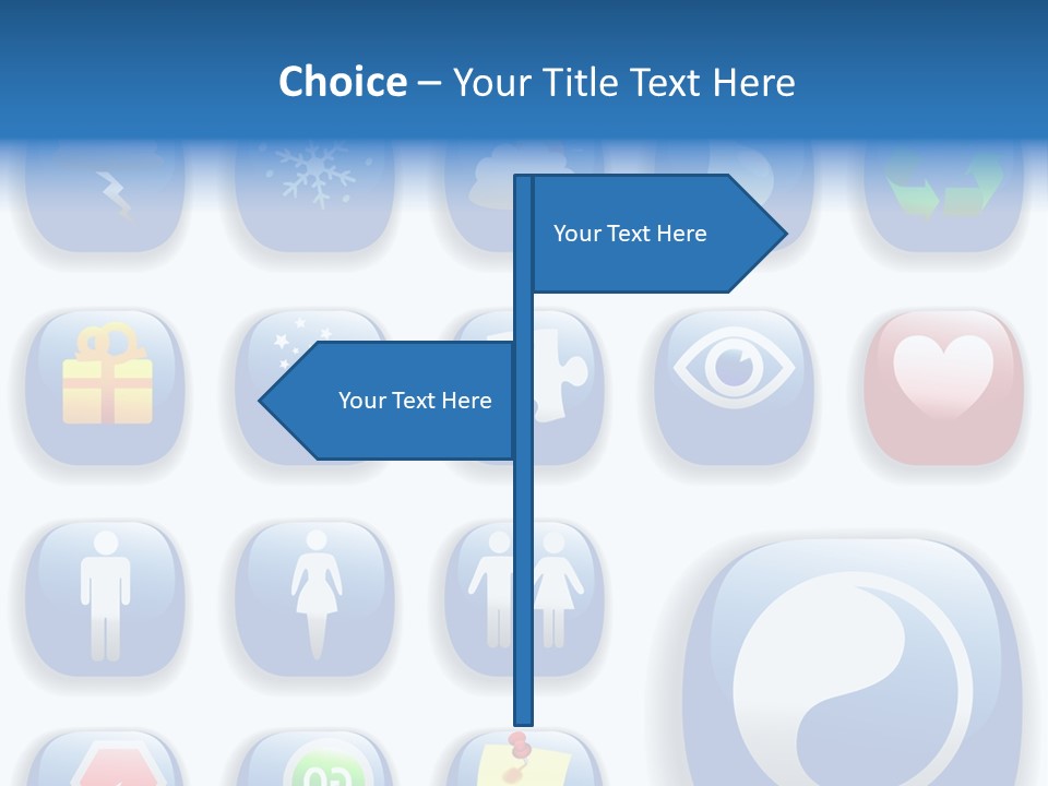 A Bunch Of Blue Buttons With A White Background PowerPoint Template