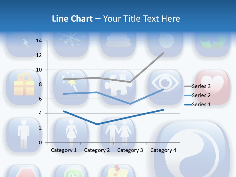 A Bunch Of Blue Buttons With A White Background PowerPoint Template