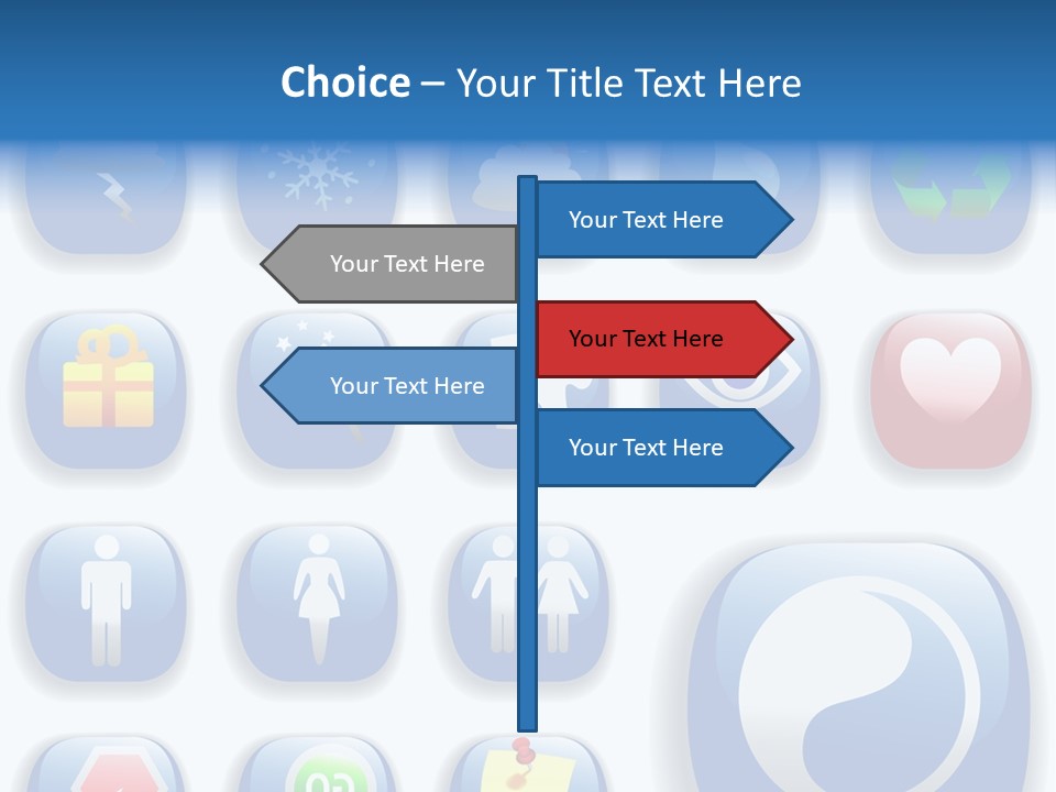A Bunch Of Blue Buttons With A White Background PowerPoint Template