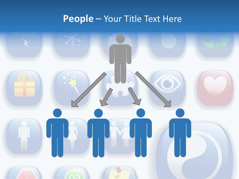 A Bunch Of Blue Buttons With A White Background PowerPoint Template