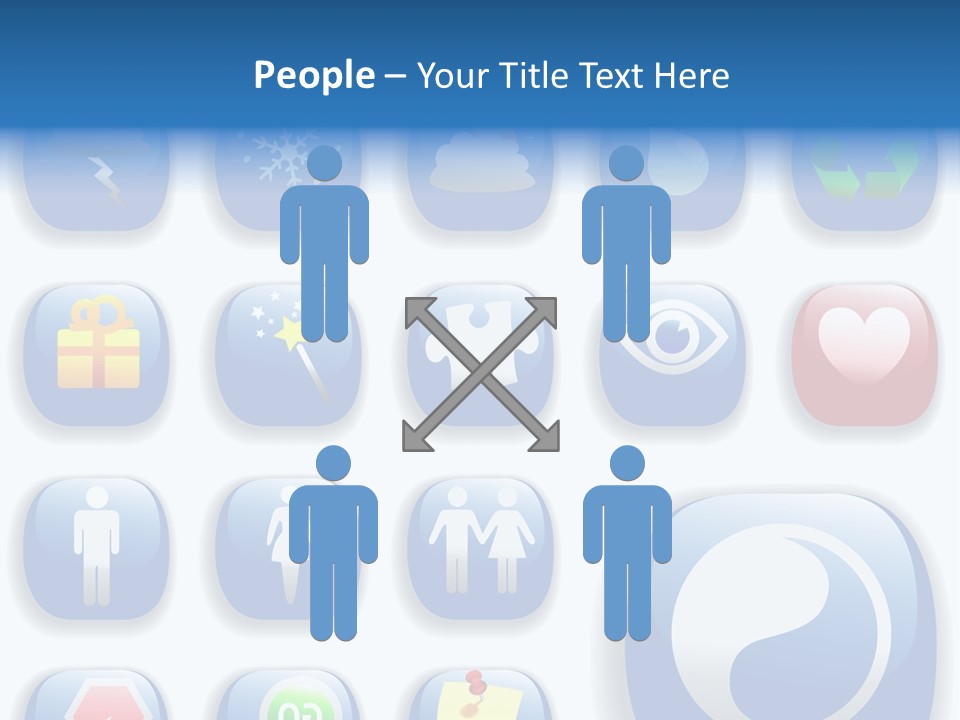 A Bunch Of Blue Buttons With A White Background PowerPoint Template