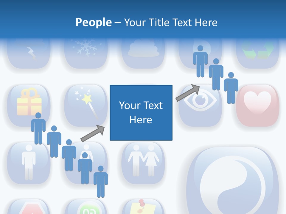 A Bunch Of Blue Buttons With A White Background PowerPoint Template