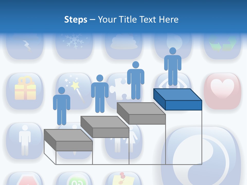 A Bunch Of Blue Buttons With A White Background PowerPoint Template