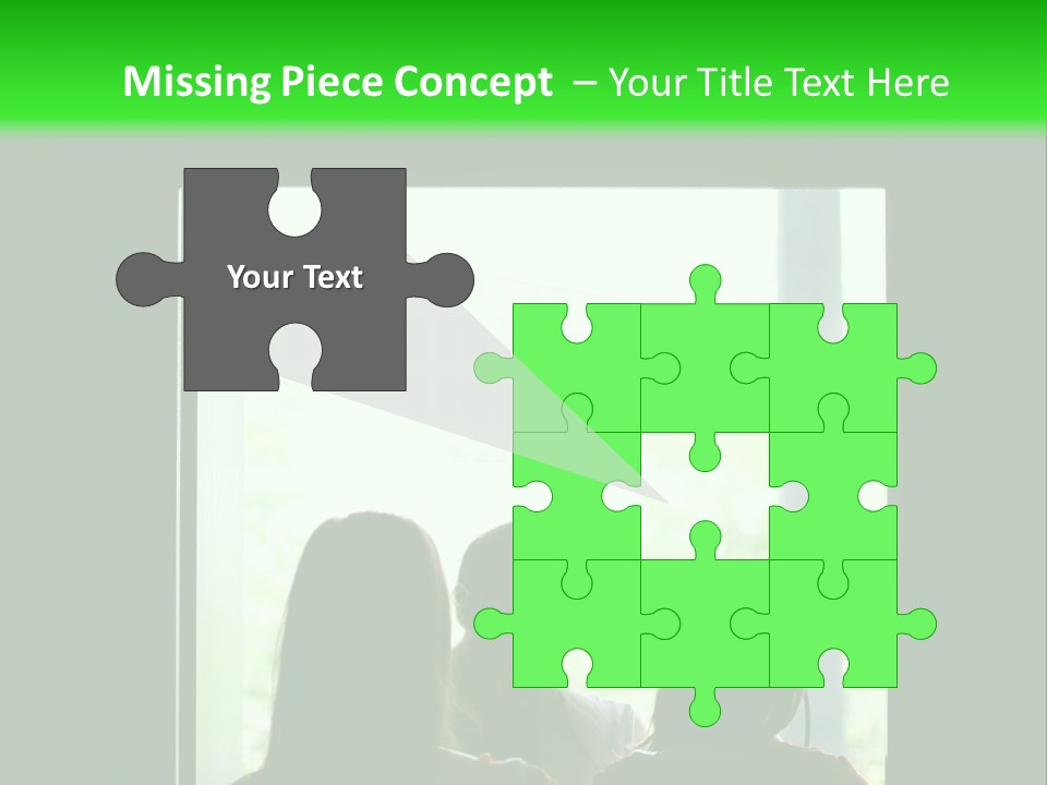 Three Girls Exit The Building On Exit Door. Exit Symbol PowerPoint Template