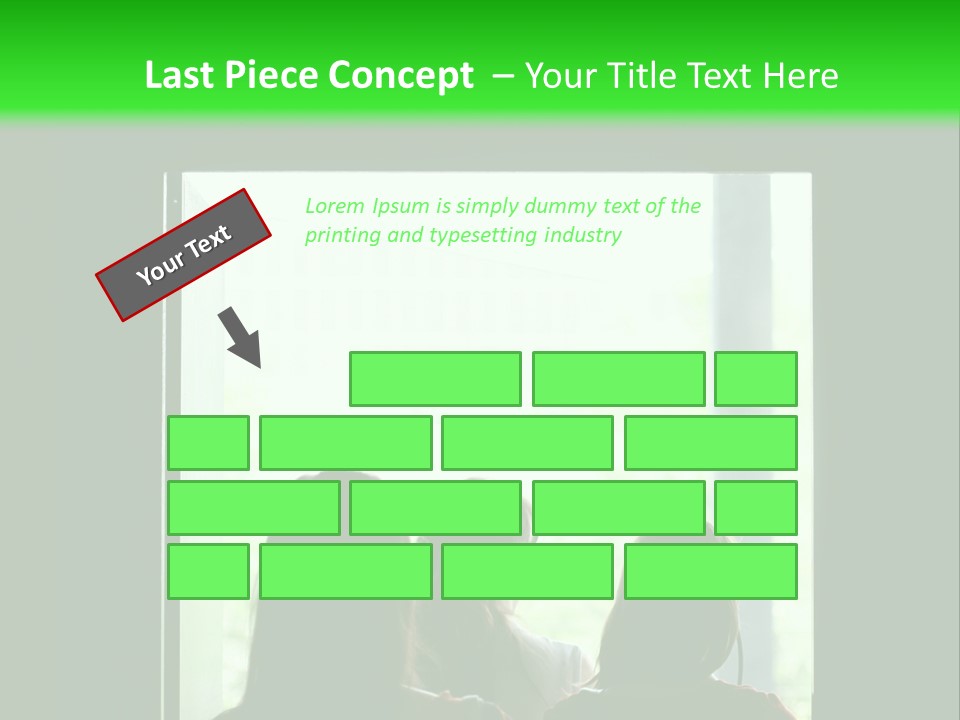 Three Girls Exit The Building On Exit Door. Exit Symbol PowerPoint Template