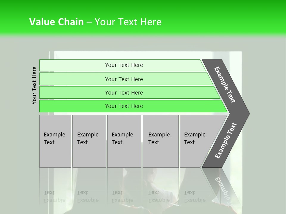Three Girls Exit The Building On Exit Door. Exit Symbol PowerPoint Template