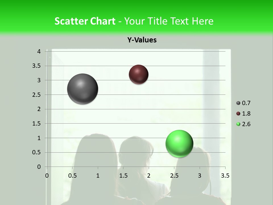 Three Girls Exit The Building On Exit Door. Exit Symbol PowerPoint Template