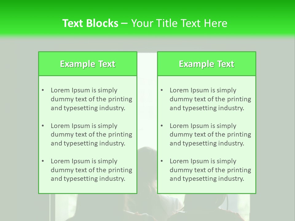 Three Girls Exit The Building On Exit Door. Exit Symbol PowerPoint Template