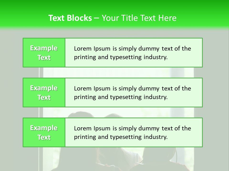 Three Girls Exit The Building On Exit Door. Exit Symbol PowerPoint Template