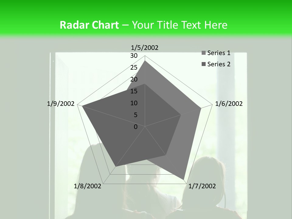 Three Girls Exit The Building On Exit Door. Exit Symbol PowerPoint Template