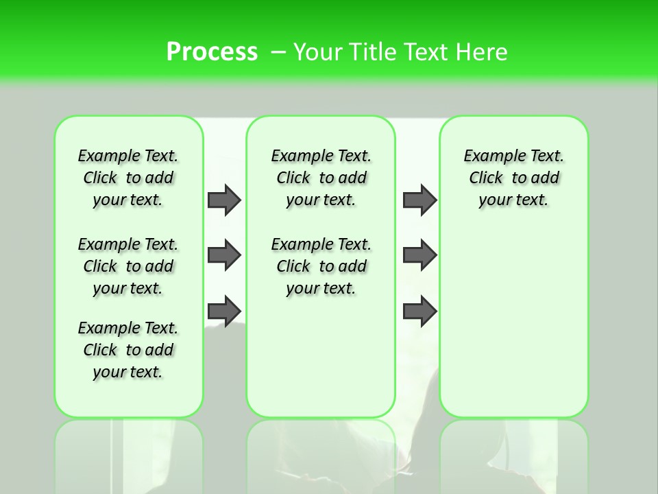 Three Girls Exit The Building On Exit Door. Exit Symbol PowerPoint Template