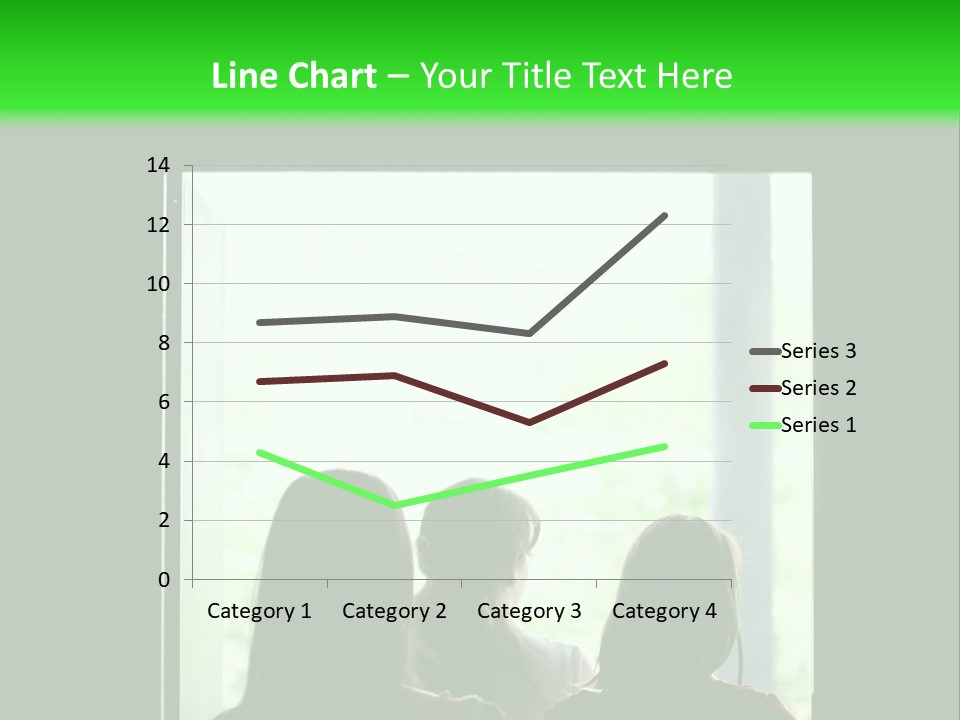 Three Girls Exit The Building On Exit Door. Exit Symbol PowerPoint Template