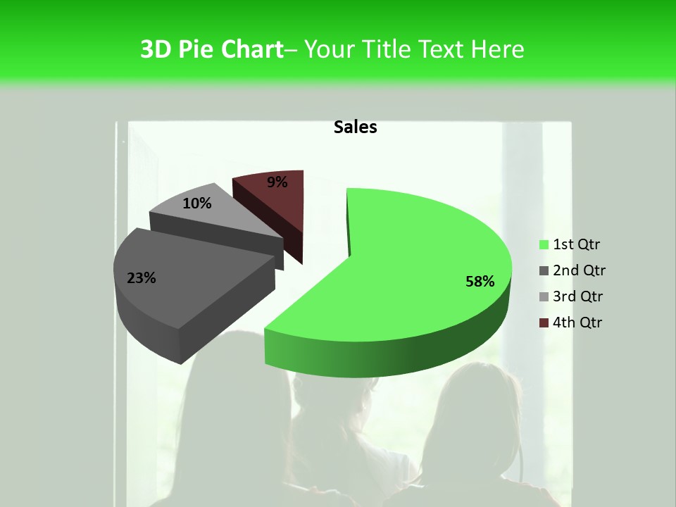 Three Girls Exit The Building On Exit Door. Exit Symbol PowerPoint Template