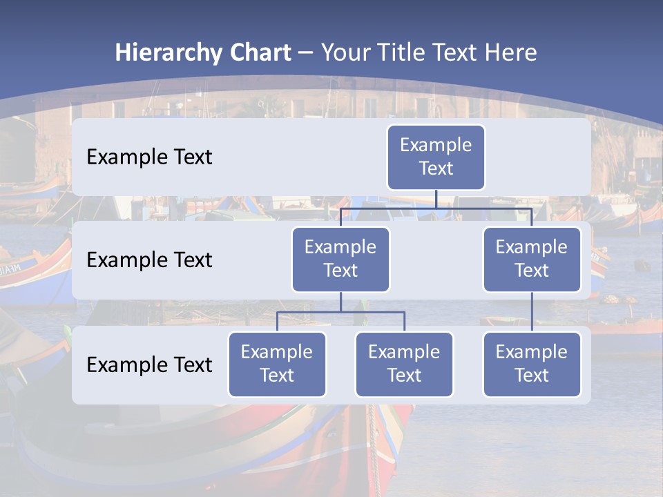 Colorful, Traditional Fishing Boats Against The Backdrop Of Marsaxlokk Village In The Mediterranean Island Of Malta. Copyspace At The Bottom And Top. See Portfolio For More. PowerPoint Template