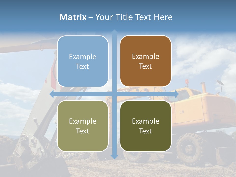Two Mechanical Shovel On Building Site PowerPoint Template