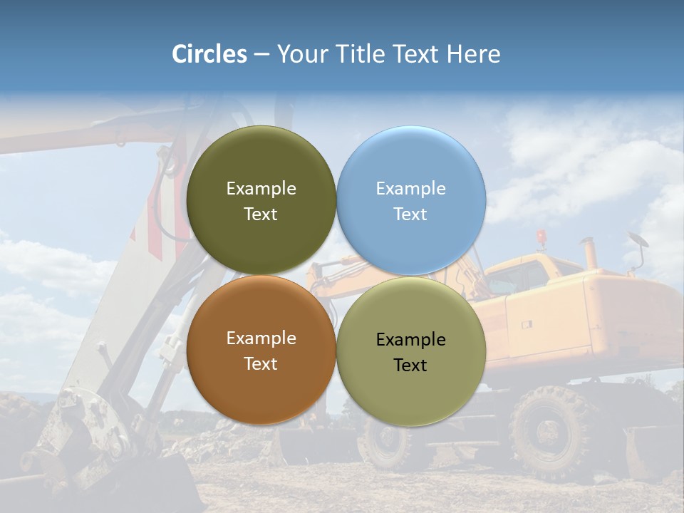 Two Mechanical Shovel On Building Site PowerPoint Template