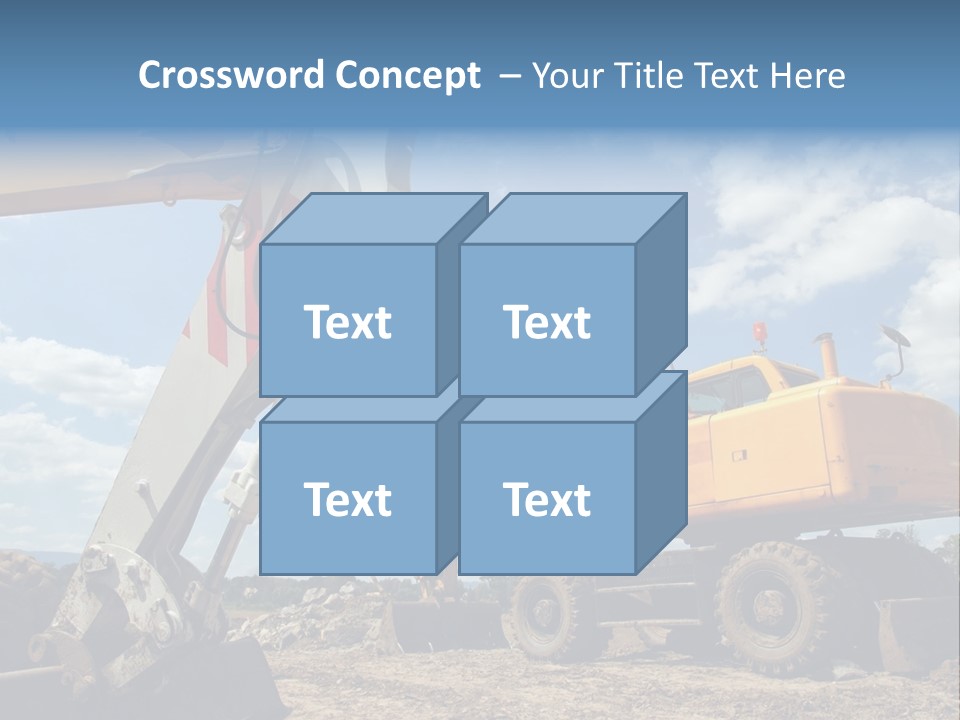 Two Mechanical Shovel On Building Site PowerPoint Template