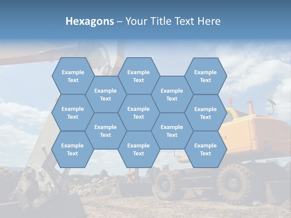 Two Mechanical Shovel On Building Site PowerPoint Template