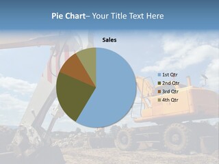 Two Mechanical Shovel On Building Site PowerPoint Template