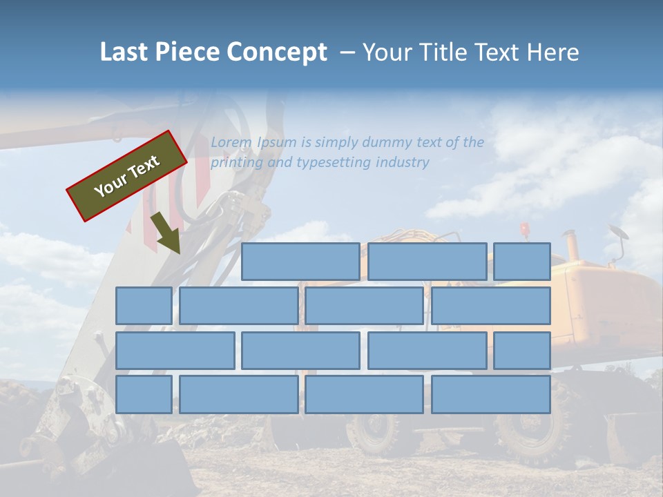 Two Mechanical Shovel On Building Site PowerPoint Template