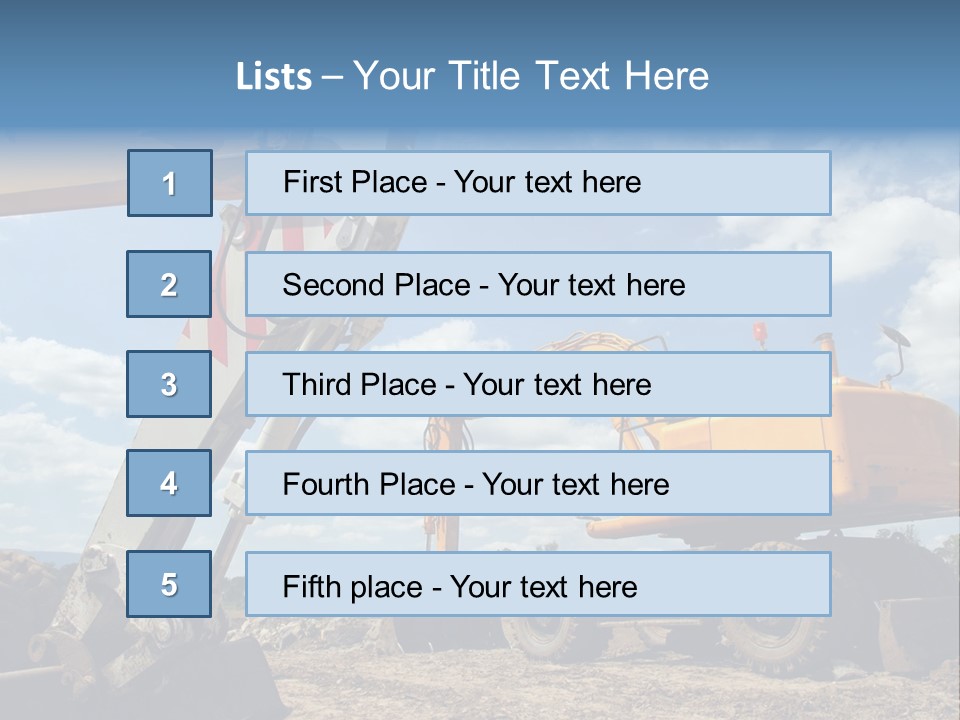 Two Mechanical Shovel On Building Site PowerPoint Template