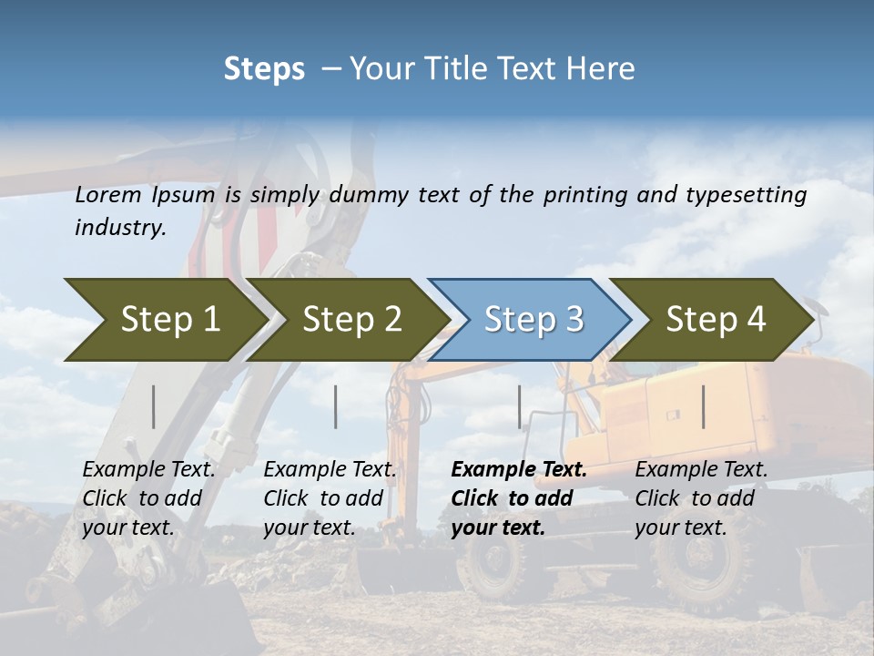 Two Mechanical Shovel On Building Site PowerPoint Template