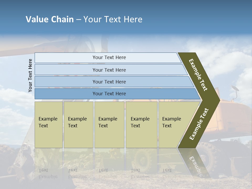 Two Mechanical Shovel On Building Site PowerPoint Template
