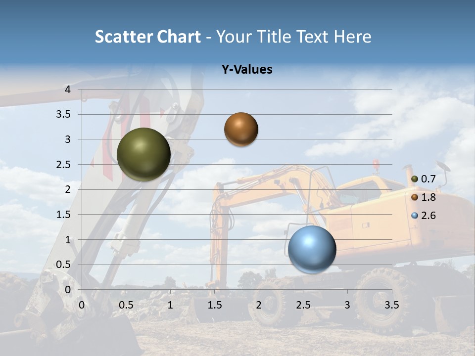 Two Mechanical Shovel On Building Site PowerPoint Template